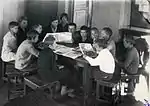 Circle of young atheists at a school in Murom, 1930s.