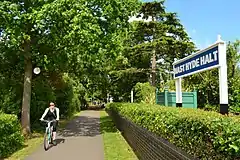 Nast Hyde Halt railway station platform in May 2017