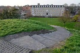 Shire Hall viewed from the mound, with the steps leading up the mound