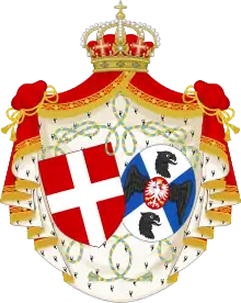 Alliance Coat of Arms of King Victor Emanuel III and Queen Helena