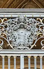 Baroque cartouche at the entrance of St. Peter's Basilica, Rome, unknown architect or silversmith, c.1615