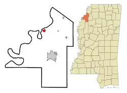 Location of Friars Point, Mississippi