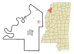 Location of Jonestown in Coahoma County, Mississippi