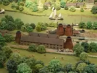 Diorama of the site, around 1820, in the Museum of the Gorge, Ironbridge