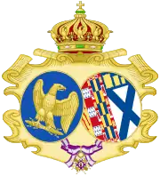 Coat of Arms as dame of the Order of Queen María Luísa(1853–1920)