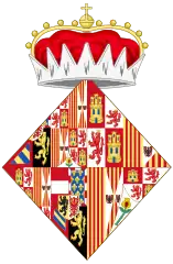 Coat of arms as consort and Princess of Asturias and Girona