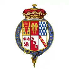 Coat of Arms of Edward Seymour, Viscount Beauchamp, following his sister Jane's marriage to Henry VIII in 1536