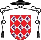 Coat of arms of João de Brito with black galero