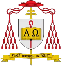 Coat of arms of Cardinal John Dew, archbishop emeritus of Wellington