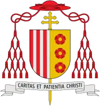 Coat of arms of Lorenzo Cardinal Antonetti, with red galero