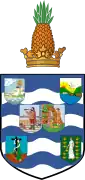 Coat of arms of the British Leeward Islands from 1909 to 1940.