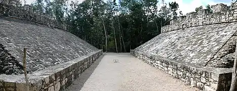 One of two Mesoamerican ballgame courts at Cobá