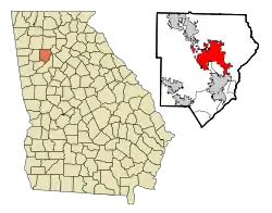 Location in Cobb County and the state of Georgia