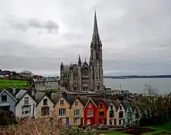 A Victorian terrace in Cobh known as the "deck of cards"