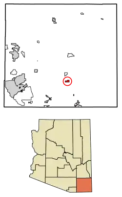 Location of McNeal in Cochise County, Arizona.