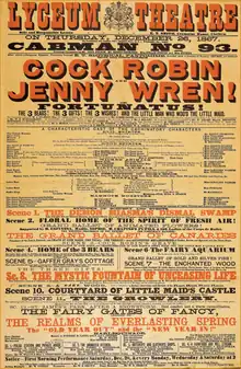 theatre poster with details of characters and cast
