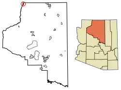 Location of Fredonia in Coconino County, Arizona.