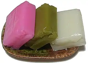 Uirō is a traditional Japanese steamed cake made of rice flour and sugar.