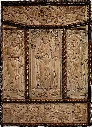 The ivory panels from the back cover of Codex Aureus of Lorsch