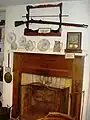 Fireplace in the kitchen of the Cody home