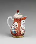 Austrian coffeepot; circa 1720; hard-paste porcelain; 17.8 × 15.9 cm; Metropolitan Museum of Art (New York City)