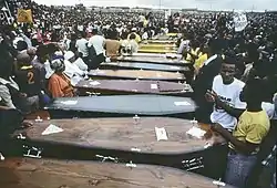 Coffins of the Langa Massacre’s victims.