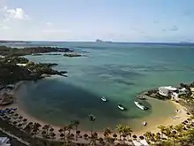 Aerial photo of Coin de Mire from Grand Gaube