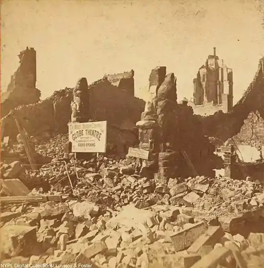 Col. Wood's Museum after the Great Chicago fire of 1871