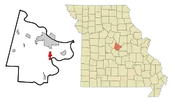 Location of Wardsville, Missouri