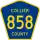 County Road 858 marker