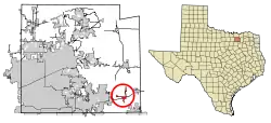 Location of Nevada in Collin County, Texas
