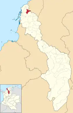 Location of the municipality and town of Villanueva, Bolívar in the Bolívar Department of Colombia