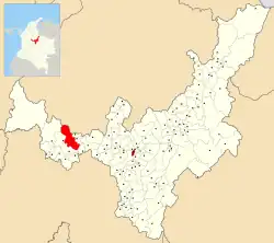 Location of the municipality and town of Pauna in the Boyacá Department of Colombia.