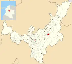 Location of the municipality and town of Tópaga in the Boyacá Department of Colombia