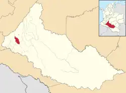 Location of the municipality and town of Morelia, Caquetá in the Caquetá Department of Colombia.