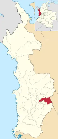 Location of the municipality and town of Tadó in the Chocó Department of Colombia.