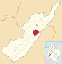 Location of the municipality and town of Campoalegre in the Huila Department of Colombia.