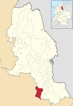 Location of the municipality and town of Silos, Norte de Santander in the Norte de Santander Department of Colombia.