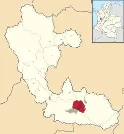 Location of the municipality and town of Dosquebradas in the Risaralda Department of Colombia.