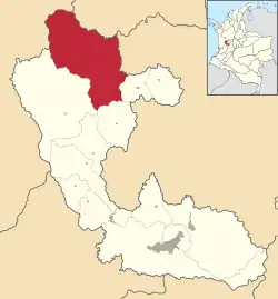 Location of the municipality and town of Mistrato in the Risaralda  Department of Colombia.