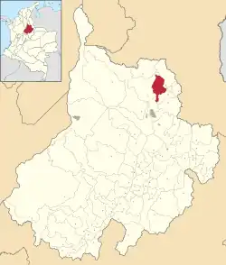 Location of the municipality and town of Matanza, Santander in the Santander  Department of Colombia.