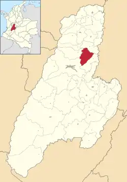 Location of the municipality and town of Alvarado, Tolima in the Tolima Department of Colombia.