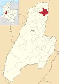 Location of the town and municipality of Armero in the Department of Tolima