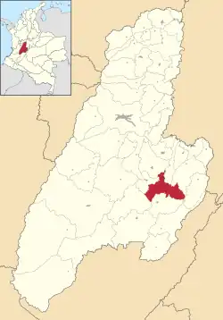 Location of the municipality and town of Purificación, Tolima in the Tolima Department of Colombia.