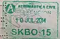 Colombia: exit tax stamp issued by the Aeronautica Civil at El Dorado Airport