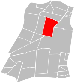 Location of Colonia Guerrero (in red) within Cuauhtémoc borough