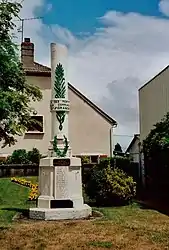 Damaged war memorial