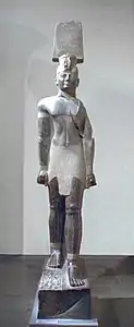 Colossal statue of King Aspelta from the Temple of Amun, Jebel Barkal. Boston Museum of Fine Arts.