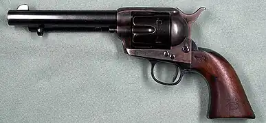 Colt M1873 Single Action Army revolver. Acquired from the United States. Particularly by the royal guards.