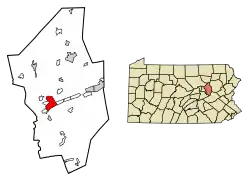 Location of Bloomsburg in Columbia County, Pennsylvania.